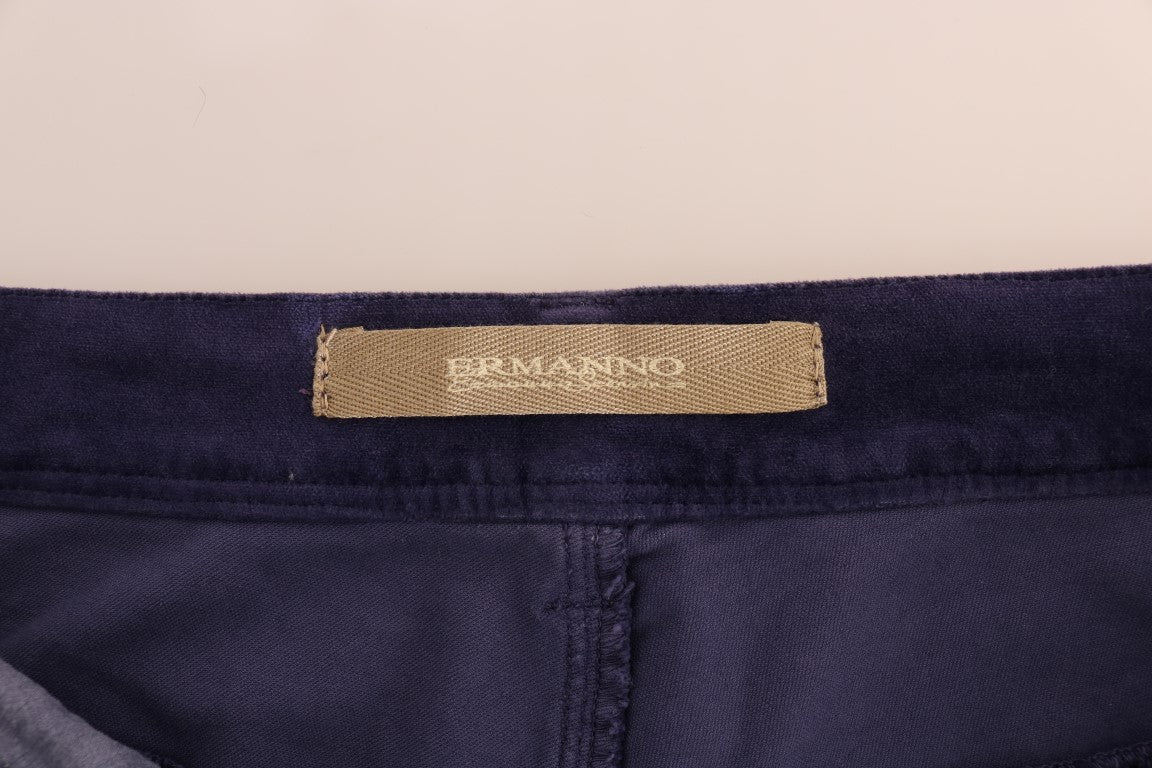 Ermanno Scervino Chic Purple Corduroy Bootcut Flare Pants Ermanno Scervino