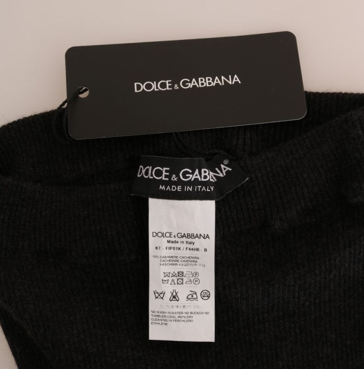 Dolce & Gabbana Elegant Gray Cashmere High Waist Pants Dolce & Gabbana