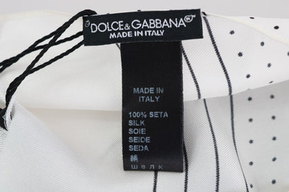 Dolce & Gabbana Elegant Silk Polka Dot Men's Scarf Wrap Dolce & Gabbana