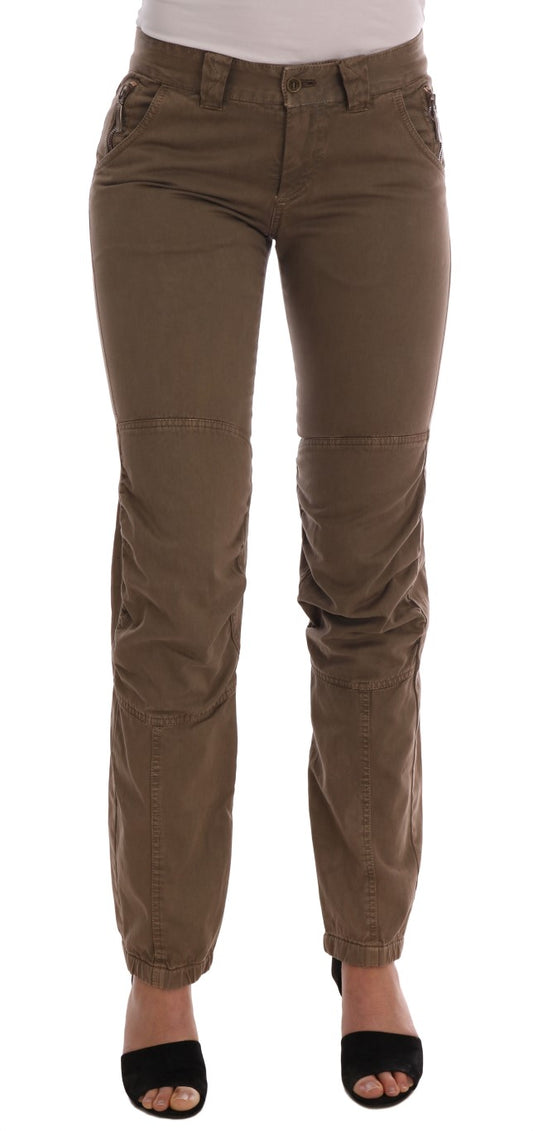 Ermanno Scervino Chic Brown Casual Cotton Pants Ermanno Scervino