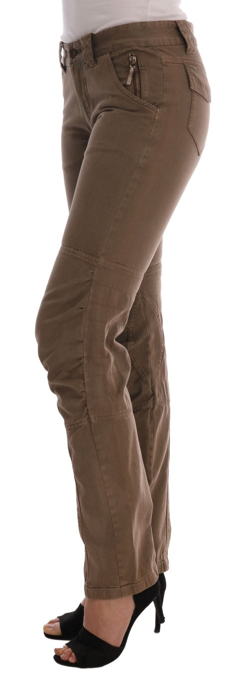 Ermanno Scervino Chic Brown Casual Cotton Pants Ermanno Scervino