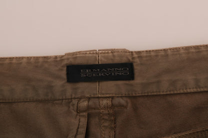 Ermanno Scervino Chic Brown Casual Cotton Pants Ermanno Scervino