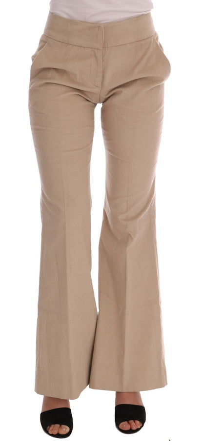 Ermanno Scervino Chic Beige Bootcut Flared Pants Ermanno Scervino