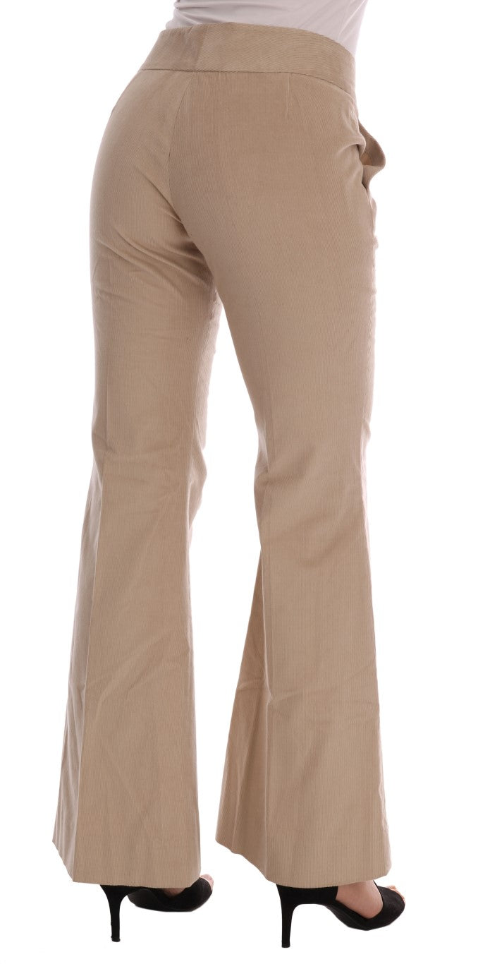 Ermanno Scervino Chic Beige Bootcut Flared Pants Ermanno Scervino