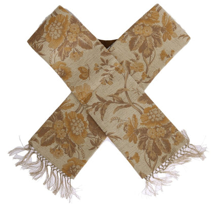 Dolce & Gabbana Elegant Beige Gold Jacquard Stole Scarf Dolce & Gabbana