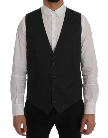 Dolce & Gabbana Elegant Gray Waistcoat Vest Dolce & Gabbana