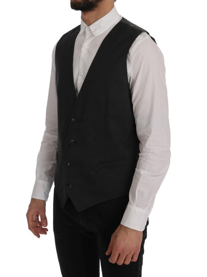 Dolce & Gabbana Elegant Gray Waistcoat Vest Dolce & Gabbana