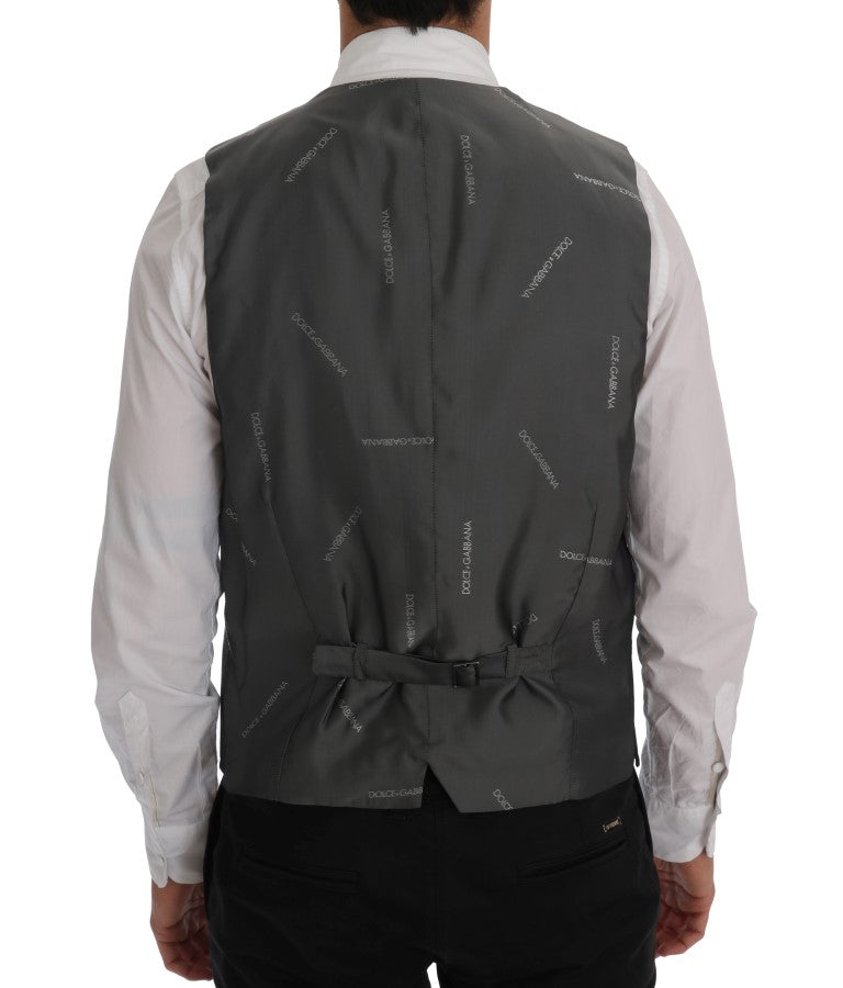 Dolce & Gabbana Elegant Gray Waistcoat Vest Dolce & Gabbana