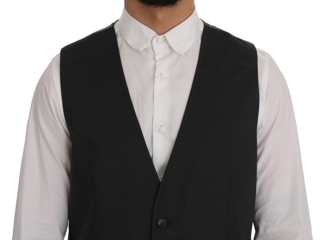 Dolce & Gabbana Elegant Gray Waistcoat Vest Dolce & Gabbana