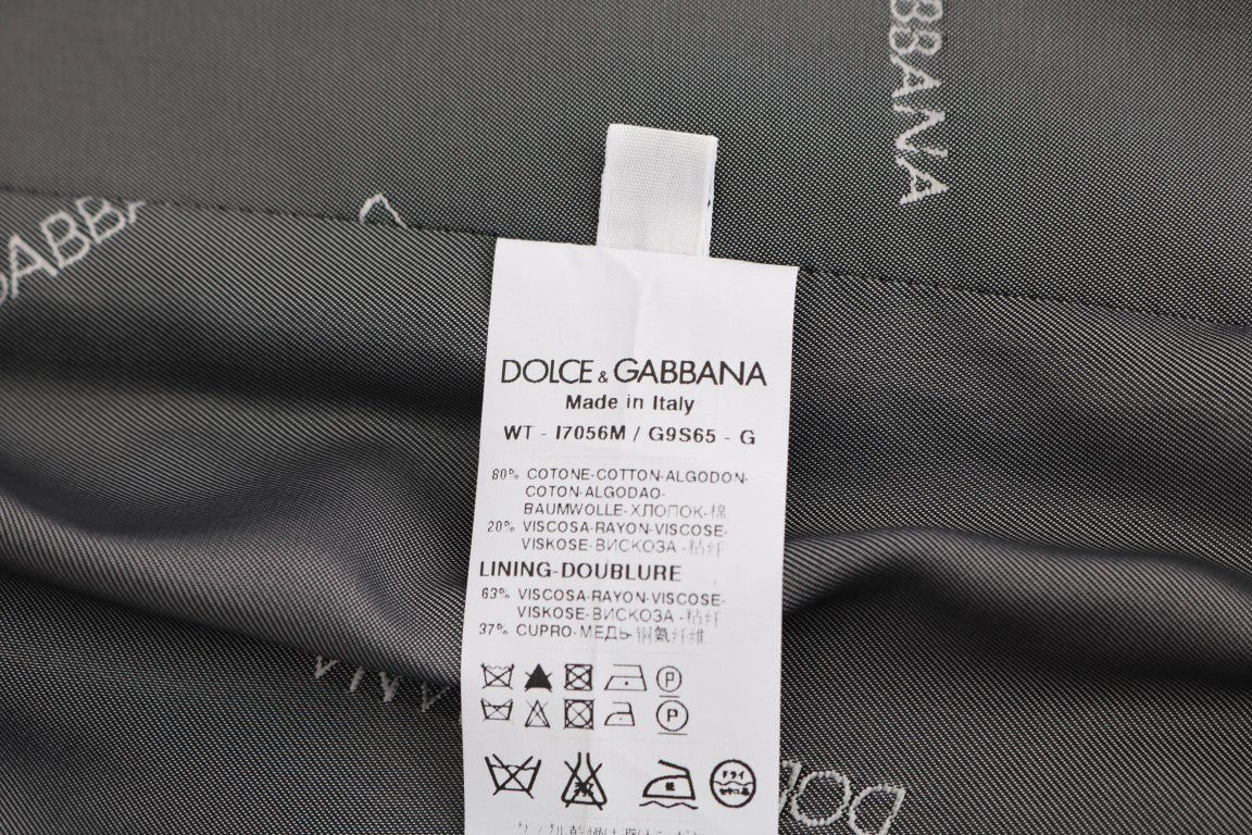 Dolce &amp; Gabbana মার্জিত ধূসর কোমর কোট ন্যস্ত করা