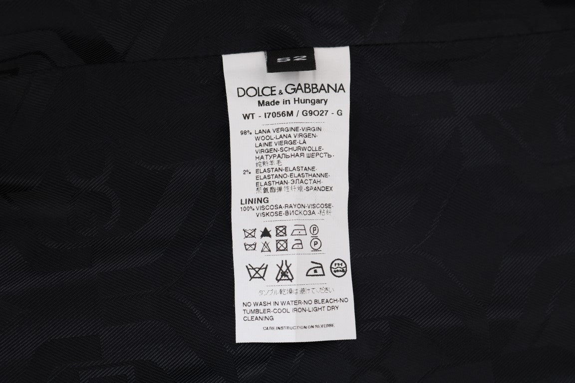 Dolce &amp; Gabbana মার্জিত ধূসর ডোরাকাটা উল মিশ্রিত ন্যস্ত করা