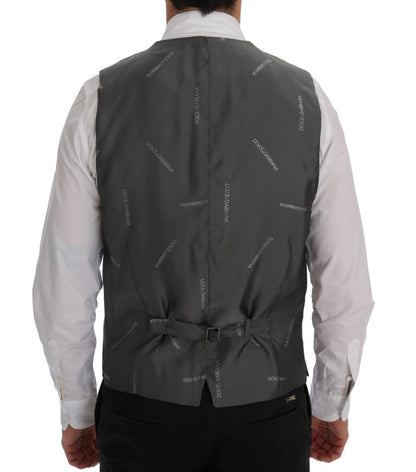 Dolce & Gabbana Sleek Gray Single-Breasted Waistcoat Vest Dolce & Gabbana