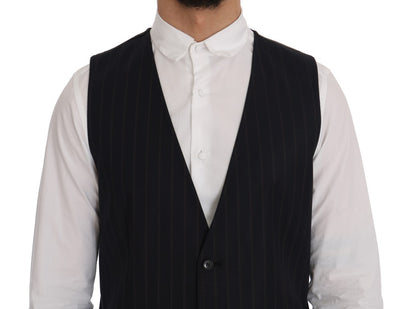 Dolce & Gabbana Elegant Striped Wool Blend Vest Waistcoat Dolce & Gabbana