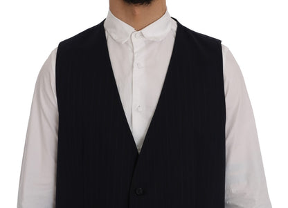 Dolce & Gabbana Elegant Striped Wool Blend Waistcoat Vest Dolce & Gabbana