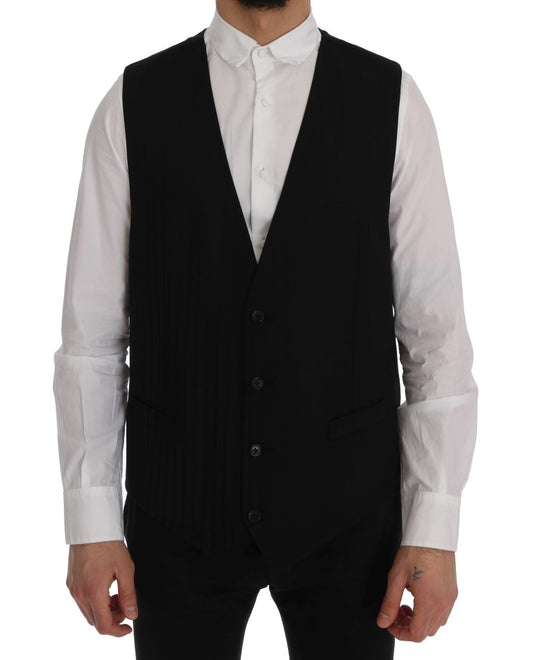 Dolce & Gabbana Elegant Striped Wool Blend Waistcoat Vest Dolce & Gabbana