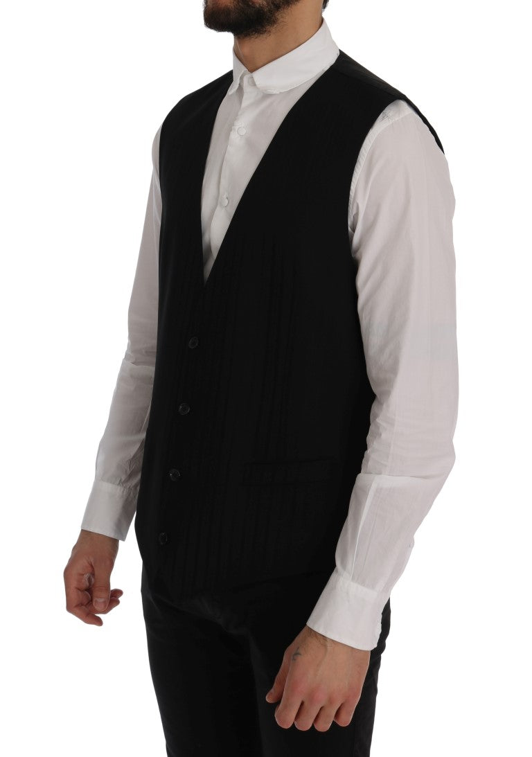 Dolce & Gabbana Elegant Striped Wool Blend Waistcoat Vest Dolce & Gabbana