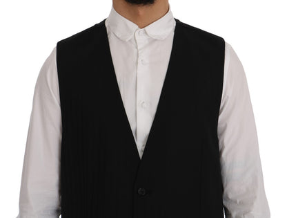 Dolce & Gabbana Elegant Striped Wool Blend Waistcoat Vest Dolce & Gabbana