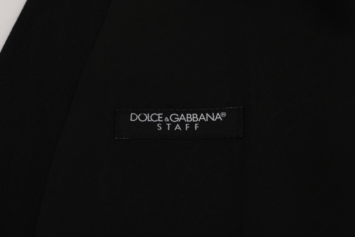 Dolce & Gabbana Elegant Striped Wool Blend Waistcoat Vest Dolce & Gabbana