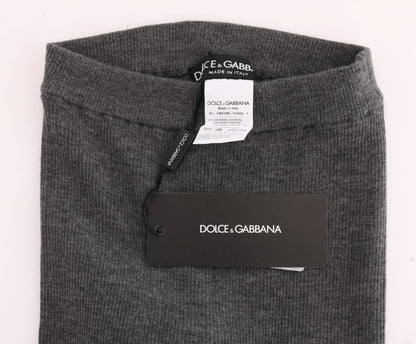 Dolce & Gabbana Chic Gray High Waist Cashmere Tights Pants Dolce & Gabbana