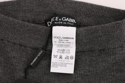 Dolce & Gabbana Chic Gray High Waist Cashmere Tights Pants Dolce & Gabbana