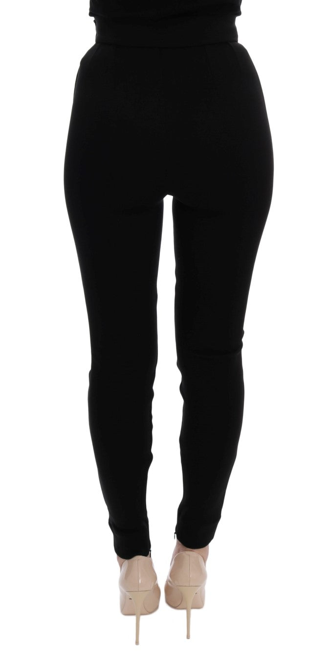 Dolce & Gabbana Elegant Black High Waist Stretch Tights Dolce & Gabbana