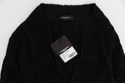 Costume National Elegant Black Merino Wool Cardigan Costume National