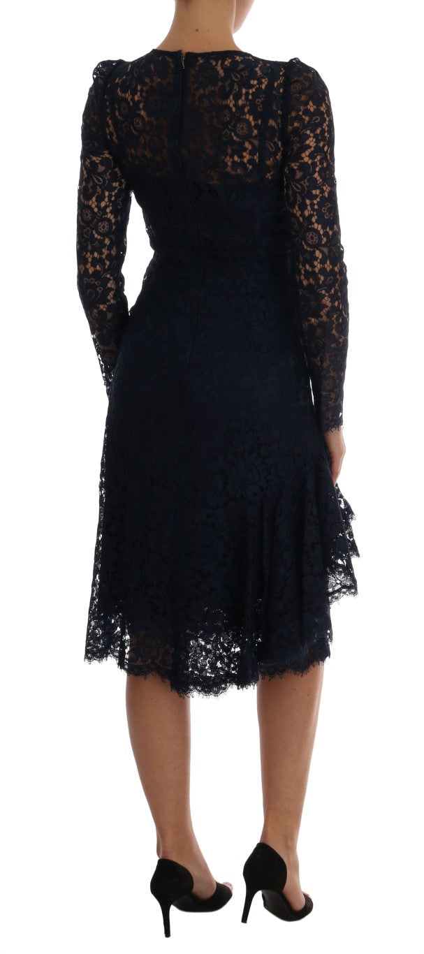 Dolce & Gabbana Elegant Floral Lace A-Line Dress Dolce & Gabbana