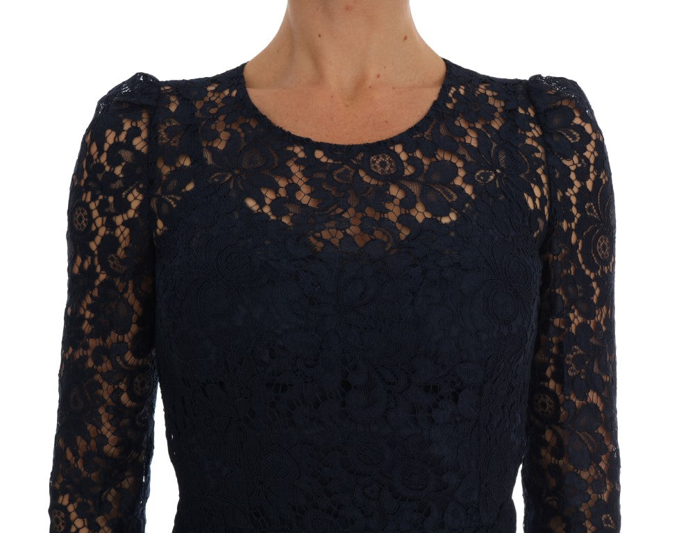 Dolce & Gabbana Elegant Floral Lace A-Line Dress Dolce & Gabbana