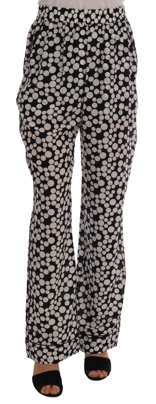 Dolce & Gabbana Elegant Polka Dot Silk High-Waist Pants Dolce & Gabbana