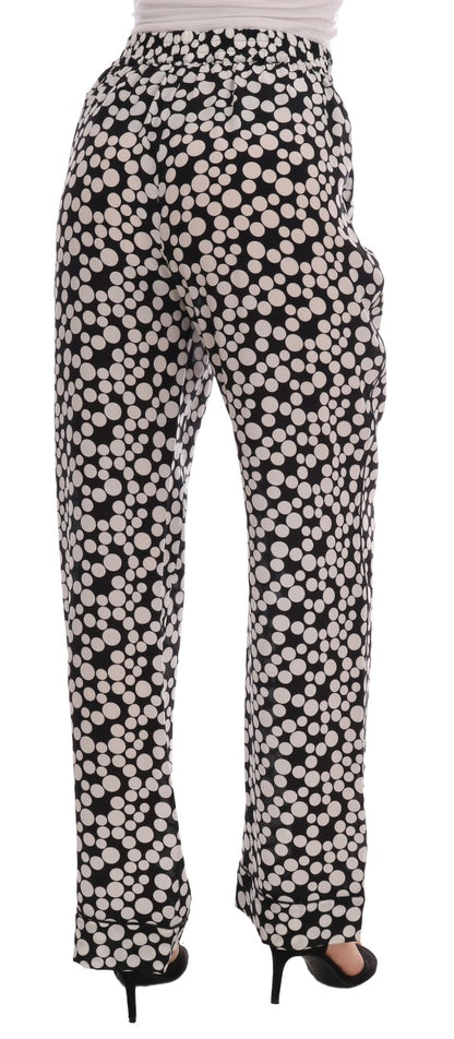 Dolce & Gabbana Elegant Polka Dot Silk High-Waist Pants Dolce & Gabbana