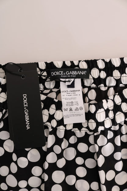 Dolce & Gabbana Elegant Polka Dot Silk High-Waist Pants Dolce & Gabbana