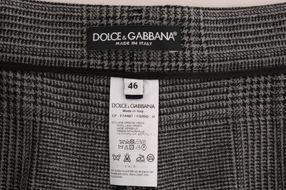 Dolce & Gabbana Elegant Gray Check Capri Wool Pants Dolce & Gabbana