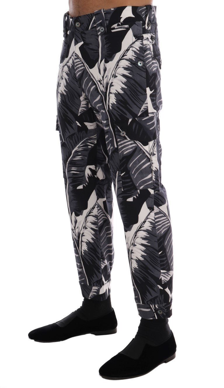 Dolce & Gabbana Elegant Capri Casual Pants in Banana Leaf Print Dolce & Gabbana