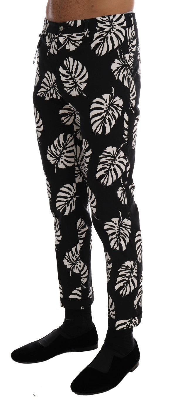 Dolce & Gabbana Slim Fit Leaf Print Ankle Pants Dolce & Gabbana