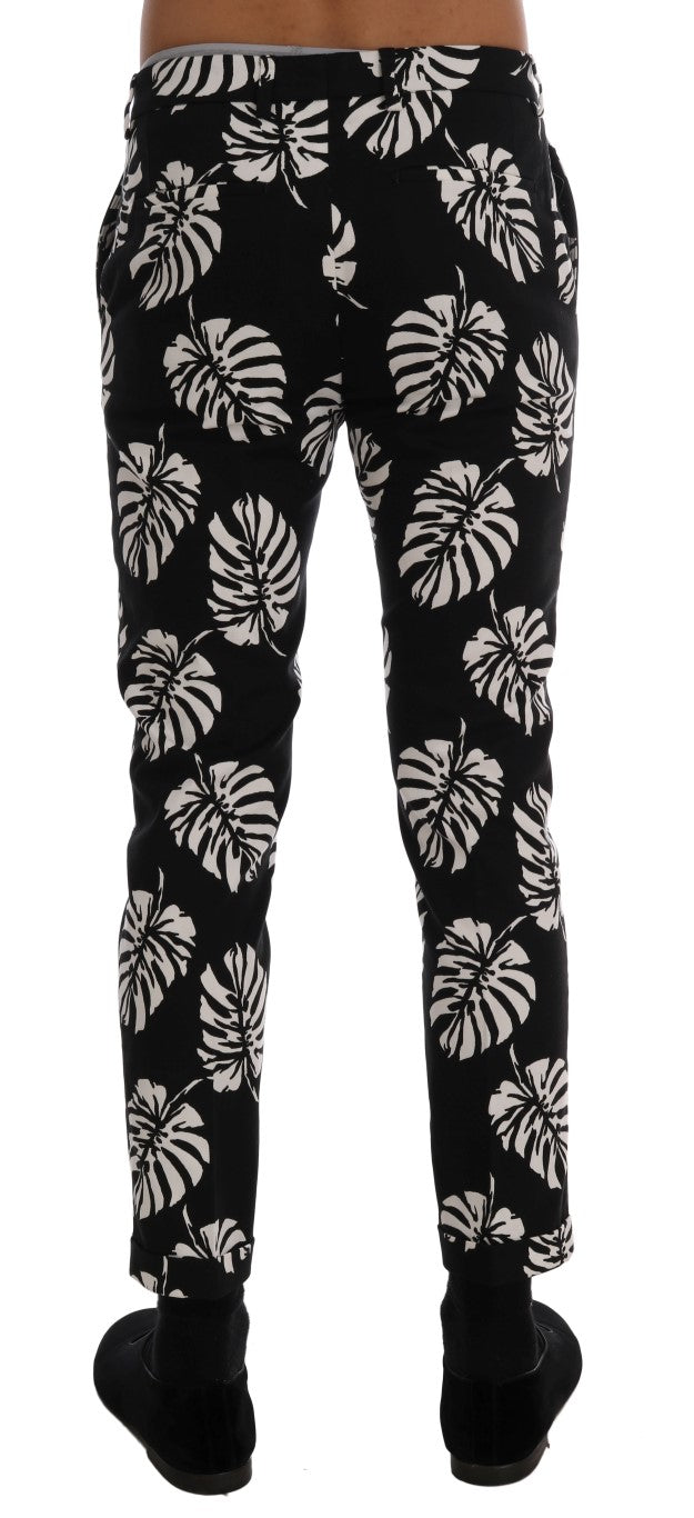 Dolce & Gabbana Slim Fit Leaf Print Ankle Pants Dolce & Gabbana