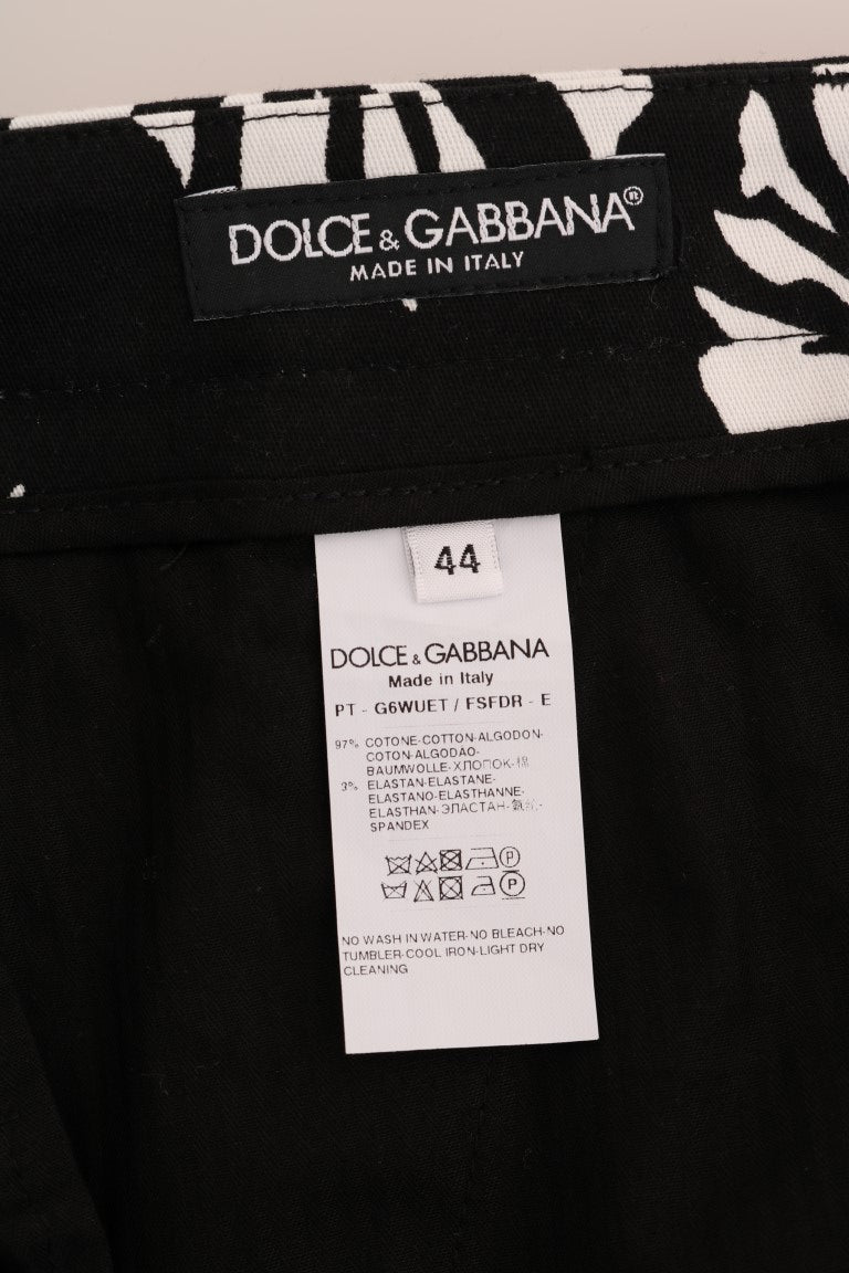 Dolce & Gabbana Slim Fit Leaf Print Ankle Pants Dolce & Gabbana