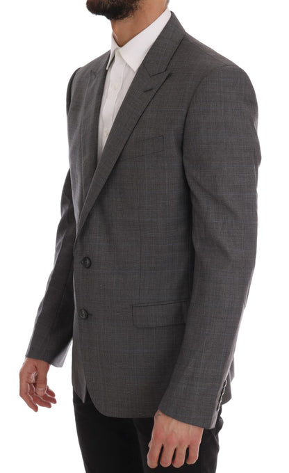 Dolce & Gabbana Sleek Gray Checkered Wool Blazer Dolce & Gabbana