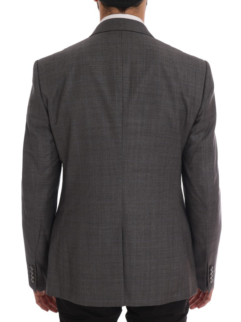 Dolce & Gabbana Sleek Gray Checkered Wool Blazer Dolce & Gabbana