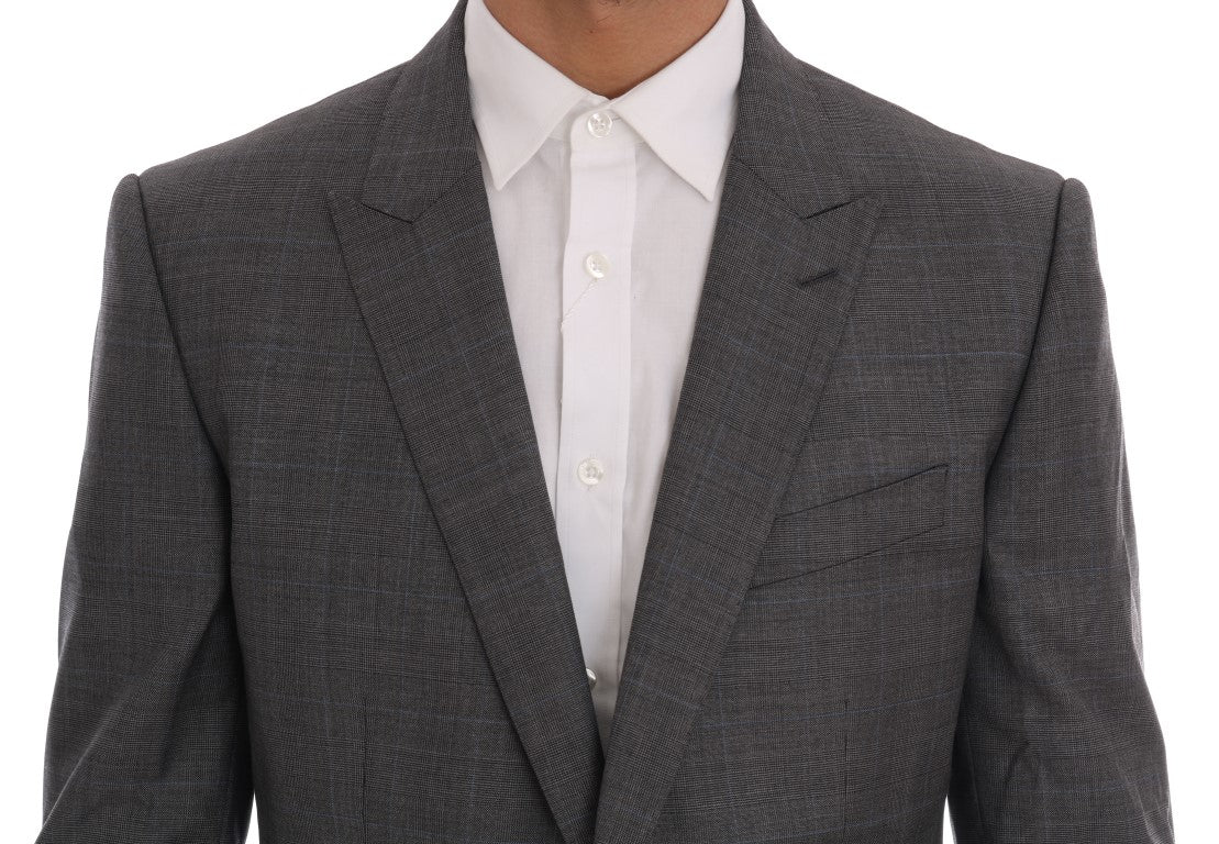 Dolce & Gabbana Sleek Gray Checkered Wool Blazer Dolce & Gabbana