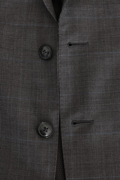 Dolce & Gabbana Sleek Gray Checkered Wool Blazer Dolce & Gabbana