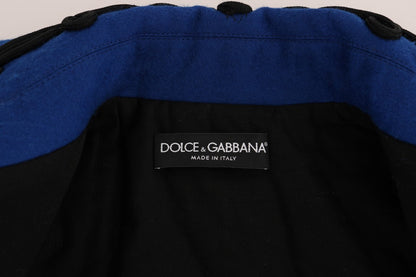 Dolce & Gabbana Chic Black & Blue Short Trench Jacket Dolce & Gabbana