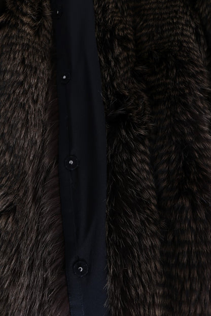 Dolce & Gabbana Elegant Brown Raccoon Fur Knee-Length Coat Dolce & Gabbana