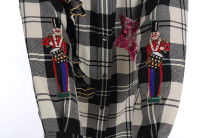 Dolce & Gabbana Enchanted Sequin Checkered Wool Shirt Dolce & Gabbana