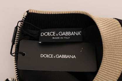 Dolce & Gabbana Enchanted Sequined Black Brocade Sweater Dolce & Gabbana