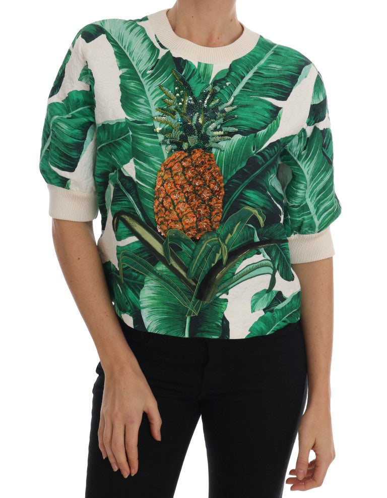 Dolce & Gabbana Tropical Sequined Sweater - Lush Greenery Edition Dolce & Gabbana