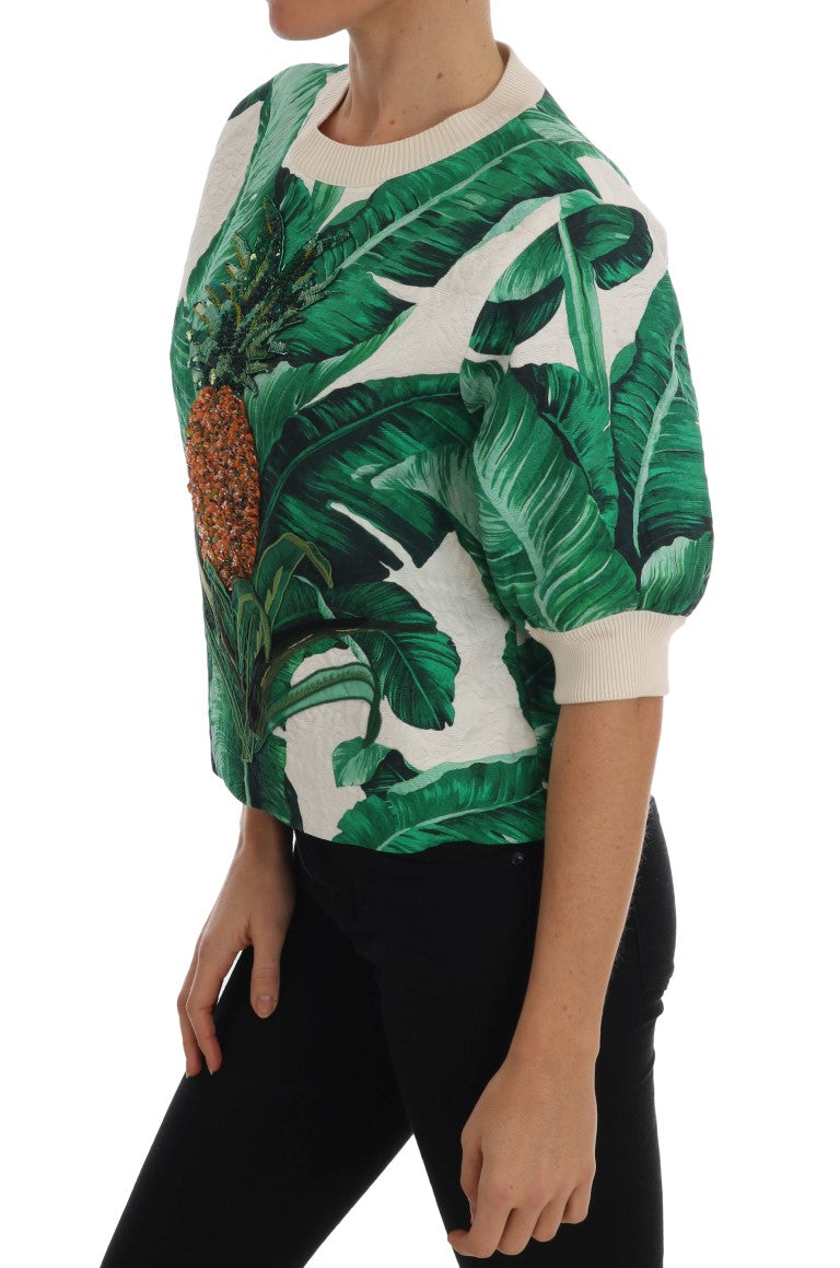 Dolce & Gabbana Tropical Sequined Sweater - Lush Greenery Edition Dolce & Gabbana