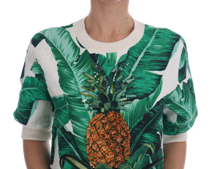 Dolce & Gabbana Tropical Sequined Sweater - Lush Greenery Edition Dolce & Gabbana