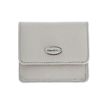 Dolce & Gabbana Sleek White Leather Condom Case Wallet Dolce & Gabbana