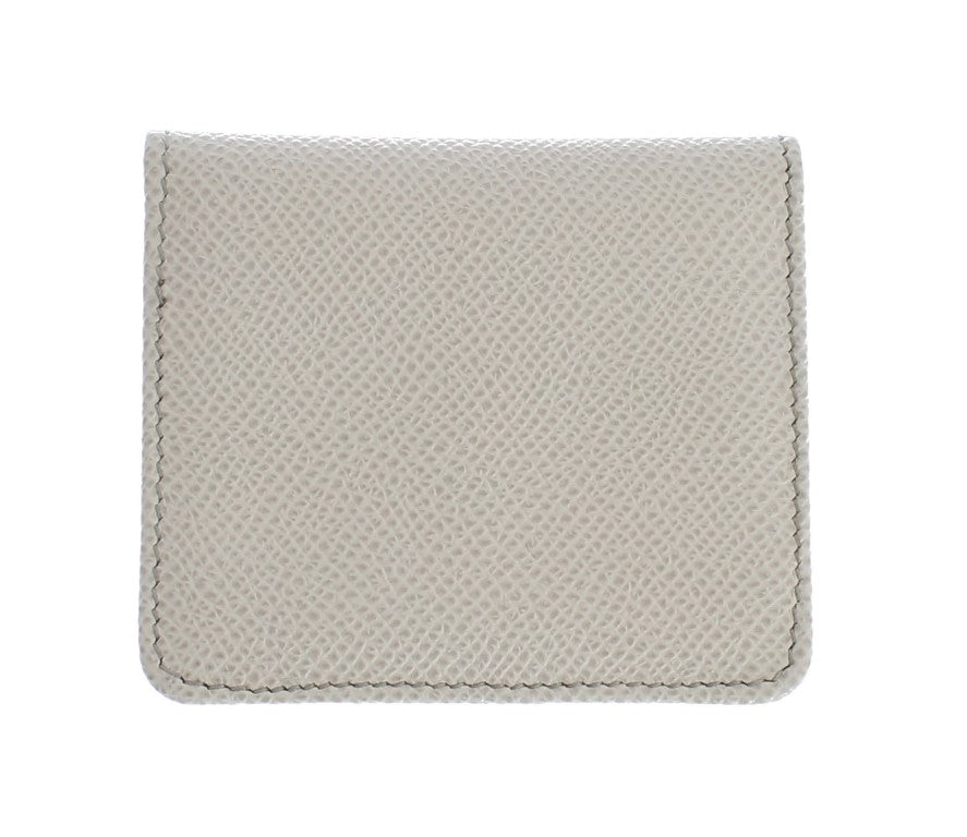 Dolce & Gabbana Sleek White Leather Condom Case Wallet Dolce & Gabbana