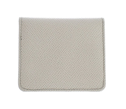 Dolce & Gabbana Sleek White Leather Condom Case Wallet Dolce & Gabbana